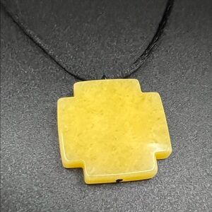Artisan Made Yellow Cross Adjustable Pendant Necklace